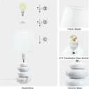 Ange Light Marble Small Table Lamp for Living Room as Bedside Table Lamp for Bedroom, Modern Ceramic Kids Night Table Lamp,6.5H12.44IN,Bulb Excluded
