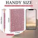 Rhinestone Notebook Pen Sets Glitter Pocket Notebook Crystal Pens Mini Diamond Journal Hardcover Bling Diary Office Desk Accessories for Women Birthday Gift(Rhinestone,A6,Pink)