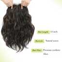Ms Taj 11" Short Wavy Hair Topper for Thinning Hair, Lightweight Synthetic Hairpiece for Women, 6.5x6.5 Inch Breathable Base for Natural Volume & Crown CoverageHighlighted Dark Brown