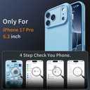 2 x Magnetic for iPhone 17 Pro Case, [Matte Solid Color] [Full Camera Protection] Protective Case for iPhone 17 Pro - Light Blue