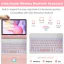 LAMA 7 Colors Backlit Keyboard Case with Mouse for Samsung S6 Lite 10.4 Inch 2020/2022/2024, Detachable Cover for Galaxy S6 Lite 10.4", Rechargeable Keyboard+Thin Case+Wireless Mouse, Pink