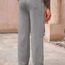 Runcati Mens Casual Pants Drawstring Elastic Waist Lightweight Linen Pants Loose Fit Straight Legs Beach Trousers (L)