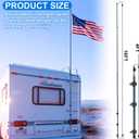 16 ft RV Telescoping Flag Pole Kit, Fiberglass Ladder Telescopic Flag Pole Adjustable Heavy Duty Portable Flagpole for Tailgate Party, Camping, Trailer, Camper, Outdoor Patriotic Display