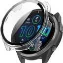 6Pack Case Compatible with Garmin Forerunner 965 Smartwatch Hard PC Bumper Shock-Proof Shell All-Around Protective Cover