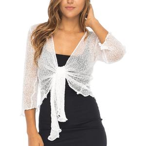 Back From Bali Womens Sheer Shrug Cardigan Lightweight Knit