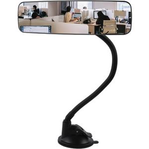 Cubicle Rear View Mirror to See Behind You  Adjustable Cubicle Desk Mirror, Heavy-Duty Suction Cup Mount, Fits Monitors & Cubicle Walls