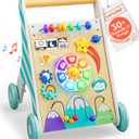 Little Acorn, Wooden Baby Walker with Music & Lights | Adjustable Speed | Sit to Stand 4-in-1 | Montessori Push Walker | Ages 618 Months | Gift for 1 Year Old Boys & Girls