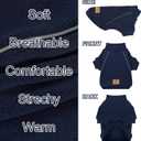XPUDAC 4 Pack Dog Sweaters Fleece Dog Sweatshirt Winter Pet Clothes for Small Medium Dogs Boy Girl Pullover Puppy Christmas Outfits Cat Apparel, Grey, Blue, Navy, Green, L