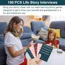 150 Pcs Life Story Interview Kit Cards, Family Conversation Card, Life Story Interview Kit, Get to Know Parents and Grandparents for Family Pictionary Game Night with Curated Question Cards