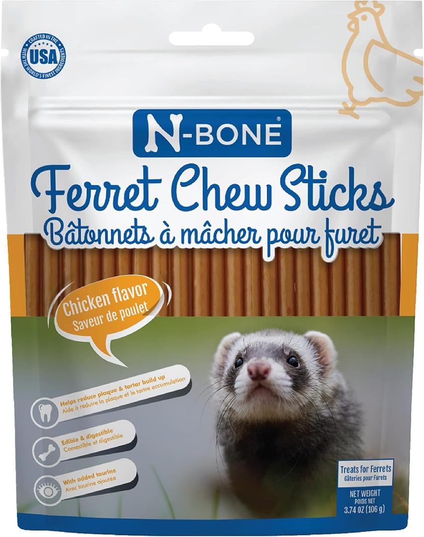 5 x N-Bone Ferret Chew Sticks Chicken Flavor, 3.74-oz Bag (EXP 08/26/27)