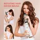 Rotating Hair Dryer Brush, 3-in-1 Detachable Round Hot Air Spining Brush Set with 2 Brushes (2" & 1.5"), Negative Ionic Blow Volumizer, 2 Speeds Rotating Hot Air Brush for Curl,Straight,Dry