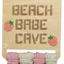 Beach Babe Cave Logo, Wooden Bead Garland Decoration, Nursery Room Decor, Bohemian Style Children's Room Wall Decoration, Daycare Decor