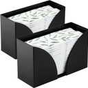 SimplyImagine 2 Pack Black Multifold Paper Towel Dispenser Wall Mounted - Acrylic Guest Napkin Holder for Bathroom & Kitchen - C-Fold Z-Fold Hand Towel Tray