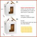 Mcfleet 6 Pack Tall Cake Box for Tier Cake with Window 2 Sizes 10x10x12 & 12x12x14 Inch, Disposable Large Layer Bakery Carrier with Handle - Bakery Safe Transport Box for Wedding, Birthday, Party