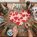 12 Pack 12 Inch Valentine Wood Heart Cutouts for Crafts Unfinished Blank Wooden Heart Shape Wood Slices DIY Art for Wedding Home Valentine Party Decoration