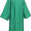 D DODOU Unisex Adult Matte Graduation Cap and Gown Set with Honor Cord Gold Stoles for College School Bachelor Graduates (Emerald Green, 45)