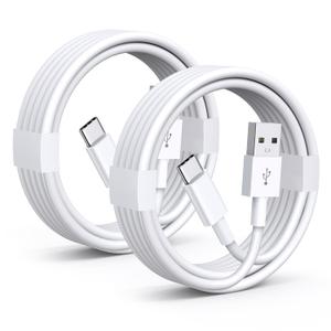 3 x USB to USB C Cable (3.3ft 2Pack), White Type C Charger Cord USB A to USB C Fast Charging Cable for Fire HD 10 8, Samsung Galaxy S25/S24/S23, iPad Pro/Air, iPhone 17 16 Pro