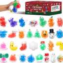 30 Pack Christmas Squishies for Kids, Christmas Stress Balls,Kawaii Mini Squeeze Toys, Bulk Squishy Squeeze Ball Set and Birthday Party Favors (Christmas-30)