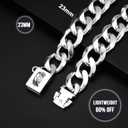 23mm High Polished Metal Cuban Link Chain Collar with Latch Closure - Ultra Lightweight & Durable - Sizes (12-26) - Perfect for Dogs & Fashion Accessories (20 Inch)