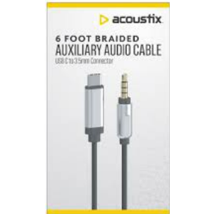 Acoustix™ Auxiliary Braided Audio Cable, 6 ft 