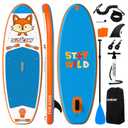 SUSIEBAY Kids Inflatable Stand Up Paddle Board, 8ft SUP 6" Thickened Ultra-Light Design, Anti Slip EVA Deck & Complete Accessories,Inflatable Paddle Board for Kids