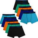 Fruit of the Loom Boys' and Toddler Boxer Briefs, Tag Free & Breathable Underwear, Assorted Color Multipacks (Medium, 10 Pack - Breathable Micro Mesh)