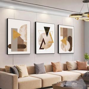 QKF Extra Large Framed Canvas Wall Art Geometric Minimalist Home Wall decor Living Room Bedroom Decoration Painting Tall wall Poster Printing 24" X 32" 3 Pieces (Geometry Orange)