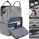 Ytonet Backpack for Women, 15.6 Inch Bookbag for Women Laptop Bookbag, Wide Open Anti-Theft Teacher Backpack College School Work Nurse Bag, Water Resistant Business Computer Bag, Grey