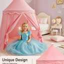 Kids Play Tent, Large Princess Tent, Kids Castle Play Tents with Carry Bag, Indoor Outdoor Game Playhouse, Portable Children Yurt Tents, Birthday Gift for Girls, 47''x45'', Pink