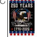 2 x 250th Anniversary Garden Flag, 250th Anniversary Patriotic Flag, July 4th Liberty House Logo, double-sided 1776-2026 commemorative flag, 12x18 inches