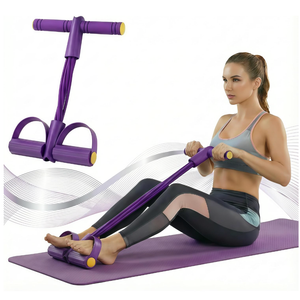 Pedal Resistance Band with Handle, 6-Tube Foot Pedal & Ankle Puller Exercise Band for Full Body Workout, Multifunction Home Gym Equipment for Arms, Legs, Abdomen, Waist Training