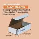 AVIDITI Shipping Boxes Small 9"L x 4"W x 3"H , 50-Pack | Corrugated Cardboard Box for Packing, Moving and Storage