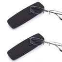 HIGHLIKE 2 - Pack Blue Light Blocking Reading Glasses with Hard Cases, Semi Frame Spring Hinge Readers Glasses (C02: Black Gunmetal Silver)