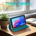 PEICHENG Tablet with Protective Case, 7" IPS 1024 * 600 Android 15.0 Tab PC RAM 8GB(3+5Expand)+ROM 32GB Bluetooth 5.0 WiFi6 2.4G+5G 2MP+5MP Dual Cameras (Blue)