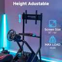 GTPLAYER Monitor Stand Mobile TV Stand with Adjustable Height for 32-65 Inch Display TV Mount Fit for Racing Wheel Stand, Racing Simulator Cockpit, Only Monitor Stand, TV Not Included, Black