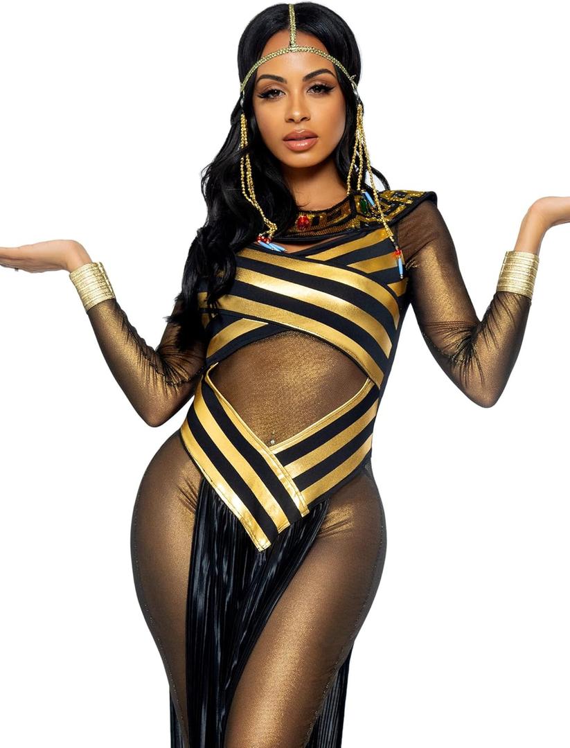Leg Avenue Women's Queen Cleopatra Costume (Medium, Gold/Black)
