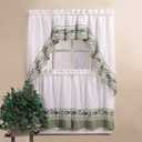 CHF & You Cotttage Ivy Country Curtain Tier And Swag Set, Multi, 56 X 24-Inch