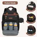 Maelstrom Diaper Bag Backpack,Baby Bag,23L-30L Expandable Diaper Backpack for Mom Dad,Travel Essentials Baby Bag with Changing Pad&Stroller Clips & Pacifier Bag,Black