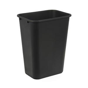 Amazon Basics Trash Can, Rectangular Commercial Office Wastebasket, 10 Gallon (Pack Of 1), 15.5"L x 11.5"W x 19.75"H, Black