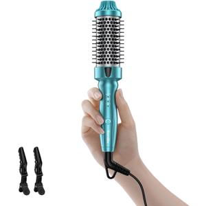 Terviiix Thermal Brush, MINI 1.5 Inch Hot Brush, Ionic Heated Round Brush, Tourmaline Ceramic Ionic Curling Iron for Short to Medium Hair, Adjustable Temperature, Dual Voltage