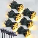 6 Pack 600 LED Solar String Lights for Outside, Solar Christmas Lights Outdoor with 8 Lighting Modes, Waterproof Green Wire Solar Powered Tree Light for Xmas Party Yard Garden Decorations (Warm White)