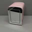 Paris Hilton Mini Refrigerator and Personal Beauty Fridge, Mirrored Door with Dimmable LED Light, Thermoelectric Cooling and Warming Function for All Cosmetics and Skincare Needs, 4-Liter, Pink