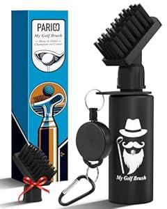 PARIGO Golf Club Cleaner Brush Golf Gifts  Golf Accessories for Men Christmas Stocking Stuffers for Adult Grip Scrub Cleaning Kit Retractable Clip Hold Water Golf Club Brush for Golfer Dad Him