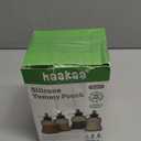 haakaa Baby Food Pouch Refillable Baby Squeeze Silicone Yummy Pouch, Soft Reusable Squeeze Storage Food Pouch for Kids Toddler,Home Made Food Puree,Smoothie Pouch Bag, 4oz, 3 Pack,6m+(Pea Green)