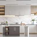 10 Pack 7-1/2''(192mm) Brushed Nickel Cabinet Pulls Stainless Steel Cabinet Handles Satin Nickel Drawer Pulls Square Cabinet Hardware for Cupboard (7.5"/192MM Hole Center)