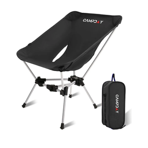 Camping Chair Backpacking Portable Hiking Ultralight Small Lightweight Folding Chair for Outdoor Camp Beach Picnic Concert, Supports 330lbs (Black,1PCS)