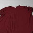 XIEERDUO Womens Tunic Tops to Wear with Leggings Long Sleeve Thumb Hole Shirts Crew Neck Curved Hem (3X-Large, H-burgundy)