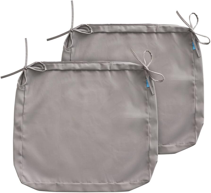 Patio Cushion Covers Set,Outdoor Cushion Slipcovers 2 Pieces,Outdoor Sofa Replacement Only,20x22x4,Grey