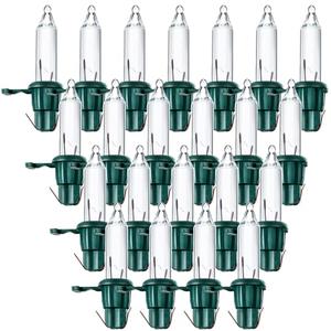Mudder 60 Count Christmas Tree Replacement Light Bulbs 2.5v 0.425 Watt Replacement Bulb Mini Incandescent Wire String Lights Decoration for Prelit Xmas Tree(Green Base with Warm White Bulb)