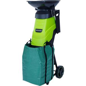 Electric Wood Chipper & Mulcher  15A Powerful Garden Shredder for Branches, Leaves & Yard Waste  Compact, Quiet & Easy to Use with Collection Bag